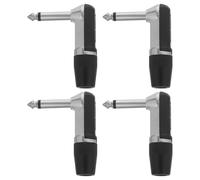 UTHCLO 4 pièces Adaptateur Prise Micro Mono Angle Droit Connecteur Microphone Robuste pour Haut-parleur Guitare Câble Audio Compact et Antiparasite