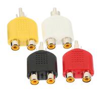 UTHCLO 4 pièces Adaptateur RCA Y Double Femelle vers Mâle Séparateur Audio Polyvalent Connecteur Alliage de Zinc et Abs pour Home Cinéma Amplificateur et TV