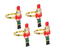 UTHCLO 4 Pièces Anneaux de Serviette Motif Casse Noisette Décoratifs pour Noël Réutilisables et Résistants Accessoires de Table Festifs pour Banquet et Dîner