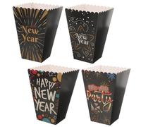UTHCLO 4 Pièces Boîtes Popcorn Papier Écologiques Contenants Snacks pour Frites et Bonbons Adaptées Soirées Cinéma Anniversaires et Fêtes
