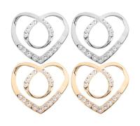 UTHCLO 4 Pièces Clips Écharpe Cœur Strass Métal Boucles Décoratives pour Ourlet Chemise Pull T-shirt Accessoires Mode Légers et Pratiques pour Femme