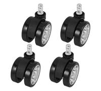UTHCLO 4 Pièces Lot de 4 Roulettes Pivotantes Frein par Gravité pour Chaise de Bureau, Plastique Solide, Tige 11 X 20 MM, 2,5 Pouces, Silencieuses et Compatibles pour Parquet et Sols