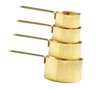 UTHCLO 4 pièces Lot de Cuillères à Mesurer Acier Inoxydable Doré Ustensiles de Cuisine Multifonctions Cuillères Longues avec Suspendu pour Café Thé Sucre Usage Domestique