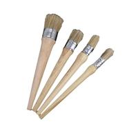 UTHCLO 4 pièces Lot de Pinceaux Ronds Professionnels pour Cire et Peinture Manches Longs pour Restauration Meubles et Décoration Intérieure