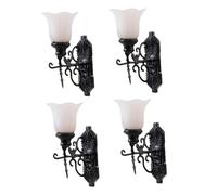 UTHCLO 4 pièces Miniature LED Wall Lamp Model for Doll House Decoration Tiny Luminous Wall Light for Miniature Scenes Chic and Compact Design