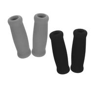 UTHCLO 4 Pièces Protège Poignées Épaissies Antidérapantes pour Canne et Béquille Accessoires Confort pour Personnes Âgées Lot de Grips Mousse Respirants Noir et Gris Support Main Stable