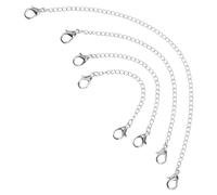 UTHCLO 4 pièces Rallonges de Chaînes pour Bijoux Métal Solide Extension Collier et Bracelet avec Double Fermoir Homard Chaînes Ajustables pour Fabrication et Réparation de Bijoux