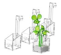 UTHCLO 4 Pièces Supports de Plantes Aquarium Acrylique Transparent Tasses Suspendues pour Plantes Aquatiques Jardinières et Faciles à Installer pour Décoration de Bassin et Réservoir