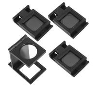 UTHCLO 4 Pièces Tailleur de tailleur loupe de boucles bijoux loupe verre 10x 10x Magnifique pour les pièces de boucle de bijoux portative plastique Noir