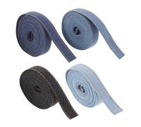 UTHCLO 4 Rouleaux Ruban Denim pour Couture et DIY Lot de Tissu Robuste pour Accessoires Cheveux Décorations Vêtements et Cadeau