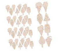 UTHCLO 40 Pièces Diy Ice Wooden Cutouts For Painting And Crafts Smooth Unfinished Wood Slices For Birthday And Festival Decorations Easy To Paint Graffiti Pieces
