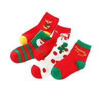 UTHCLO 5 Paires Chaussettes de Noël pour Garçon Fille Mi Mollet Coton Doux Thème Chaud et Confortable pour Garçons et