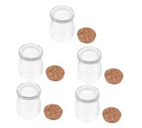 UTHCLO 5 pièces Bouteilles Verre Transparentes à Bouchon Liège Petits Pots DIY pour Souhaits Bijoux et Décoration Flacons Originaux et Réutilisables