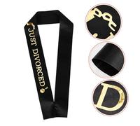 UTHCLO 5 pièces Ceinture Satinée Noire et Or pour Femme Accessoire Élégant pour Fête de Divorce Fourniture Décorative pour Femmes Nouvellement Divorcées