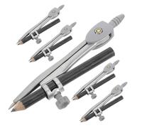 UTHCLO 5 pièces Compas de Dessin Géométrique Robuste pour École Outils de Traçage Précis pour Mathématiques Art et Menuiserie Portable
