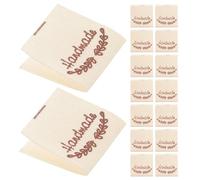 UTHCLO 50 Pièces 50 Étiquettes en Coton Beige à Coudre Faites Main, Brodées Lavables pour Vêtements, Poupées, Paquet et Projets de Couture Artisanale - Accessoires Essentiels pour Loisirs