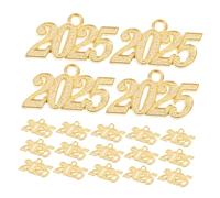 UTHCLO 50 pièces Breloques Chiffres Doré Grand Format pour Bijoux DIY Pendentifs Année de Remise de Diplôme Décorations Gland Chapeau de Graduation pour Colliers Bracelets Boucles