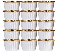 UTHCLO 50 Pièces Caissettes Muffins en Papier Or, Jetables et Recyclables, Résistantes à Haute Température, pour Glaces et Mousses en Café ou Stand de Vente