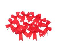 UTHCLO 50 Pièces Lot de Mini Nœuds en Tissu Rouge Faits Main pour Décorations Fêtes Sacs à Bonbons Gâteaux Emballages Cadeaux Mariages et Anniversaires
