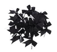 UTHCLO 50 Pièces Lot de Mini Nœuds Ruban Noirs Faits Main avec Fil Torsadé Décorations Prêtes à Emploi pour Emballage Bonbons Sacs Cadeaux Anniversaires Mariages et Fêtes