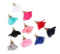 UTHCLO 50 pièces Pendentifs Pompons Métalliques Décoratifs DIY Breloques Fleurs Délicates pour Bijoux Accessoires Création Bracelets Boucles Oreilles Sacs et Porte-clés Assortiment