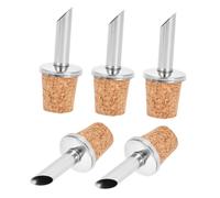 UTHCLO 5pièces Verseur À Huile Acier Inoxydable Avec Bouchon Liège Design Incliné Pour Bouteilles Huile Olive Verseurs Universels Pour Vins Et Vinaigres Étanchéité