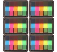 UTHCLO 6 Boîtes de Marque-Pages Fluorescents Transparents Autocollants Bandes Adhésives Réutilisables pour Indexation Fournitures Scolaires et Lecture Professionnelle à Domicile