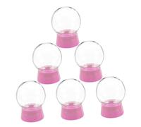 UTHCLO 6 Pièces Lot de à Neige de Noël Transparentes Plastique avec Bouchon Vissable Globe Eau DIY avec Base Rose pour Décoration Festive et Créations Personnalisées