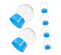 UTHCLO 6 Pièces Lot de Globes Eau Plastique Transparent avec Bouchon Vissable et Socle Bleu Remplies pour Décoration Noël DIY et Créations Personnalisées