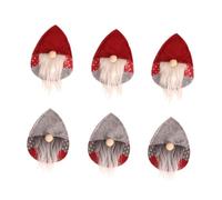 UTHCLO 6 Pièces Porte Couverts de Table Noël Rouge et Gris Décoration Créative et Pratique pour Accessoire et Original pour de Noël