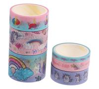 UTHCLO 6 rouleaux Rubans Adhésifs Décoratifs DIY Licorne Multicolores Masking Tape pour Journal Scrapbooking et Projets Créatifs