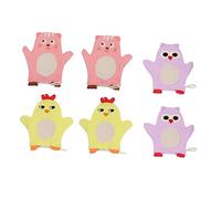 UTHCLO 6pièces Gants De Bain Pour Éponge Exfoliante Motif Animaux Doux Et Résistant Pour Nettoyage Corporel Et Massages Doux