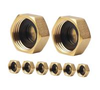 UTHCLO 8 Pièces Bouchon Intérieur en Cuivre 1/2 Pouce Filetage Femelle Empreinte Hexagonale, Finition Laiton Poli, Résistant la Corrosion pour Plomberie Domestique et Prévention des