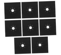 UTHCLO 8 pièces Couvre-brûleurs pour Cuisinière à Gaz Tapis Protection Réutilisables Antisalissures Résistant Chaleur Faciles à Nettoyer Protège-Plaque Cuisson Noir