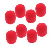 UTHCLO 8 Pièces Housses Mousse Microphone Main Rouges Protection Vent Réutilisable Bruit Vent Améliore Qualité Audio pour Ktv Studio et Scène
