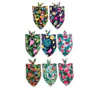 UTHCLO 8 pièces Lot de Bandanas Triangle pour Chiens Motifs Tropicaux Serviettes Accessoires Costume pour Animaux