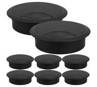 UTHCLO 8 Pièces Lot de Œillets de Bureau Abs Noir Passe-câbles Ronds Cache Trou Câble pour Gestion Discrète des Fils sur Bureaux Professionnels