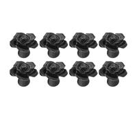 UTHCLO 8 Pièces Poignée de Tiroir en Céramique Noire Forme Rose Élégante pour Meubles Modernes, pour Mise à Jour et Décoration de Tiroirs et Armoires