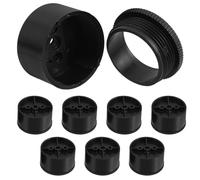 UTHCLO 8pcs Pieds de Meubles Ronds Réglables en Plastique Noir pour Tables et Armoires, Support Stable et Gain de Place, pour Bureau et Maison