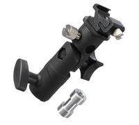 UTHCLO Adaptateur pour Trépied d'Éclairage Portable en Alliage d'Aluminium et ABS Support de Lampe Torche Réglable E-Type 1/4 et 3/8 Noir Compatible Parapluie Photo Accessoire