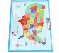 UTHCLO Affiche Éducative Carte des États-Unis pour Garçon et Filles - 1 Feuille Format Mural Couleurs Vives Papier Résistant Affiches D’Apprentissage Préscolaire pour Classe et