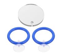 UTHCLO Anneau d'exercice Bleu pour Betta avec Miroir Double Face 6 Cm à Ventouse, Miroir Compact pour Aquarium, Accessoires D'enrichissement et Stimulation des Poissons Betta, Habitat