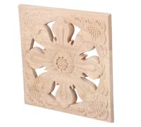 UTHCLO Appliques Décoratives Carrées en Bois Naturel 15X15 CM Sculpture sur Bois Non Peinte Motifs Floraux Sculptés à la Main pour Décoration Murale Meubles Miroirs et Armoires Européen