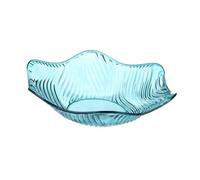 UTHCLO Assiette à Fruits Plastique Design Fleur Vague pour Apéritifs et Snacks Bol Multi Usage pour Fruits Bonbons et Biscuits Grand Modèle Cyan