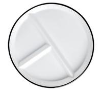 UTHCLO Assiette Céramique Compartimentée avec Bord Noir Plateau de Service pour Contrôle des Portions Snack et Repas Adaptée Garçon Fille Seniors Usage Quotidien et