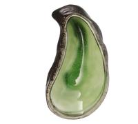 UTHCLO Assiette En Céramique Coquille D'huître Verte Glacée, Petit Plat De Service Décoratif, Surface Lisse Facile à Nettoyer, Pour Restaurant Et Maison, Plateau De Rangement Pratique