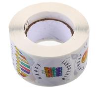 UTHCLO Autocollants «Joyeux Anniversaire» 38 CM Rouleau D’Étiquettes Auto-Adhésives pour Fête D’Anniversaire Décoration de Présents Fermeture de Sachets de Bonbons Motifs Dessins