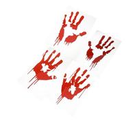 UTHCLO Autocollants Voiture Halloween Réfléchissants Empreinte Main Sanglante 4pcs Rouge Décoration Effrayante Extérieur Nuit Fête Adultes
