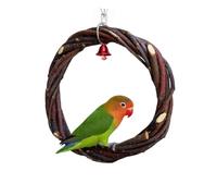 UTHCLO Balançoire Perroquet Rotin Tressé Anneau de Jeu pour Petits Oiseaux Perchoir Suspendu pour Cage à Oiseaux Couleur Aléatoire Couleur Aléatoire