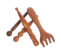 UTHCLO Bâton de Massage Facial en Bois Naturel Lot de 4 Outils de Massage à Gratter Ergonomiques Acupression Gua Sha Détente Musculaire Usage Domestique Relaxation Bien-